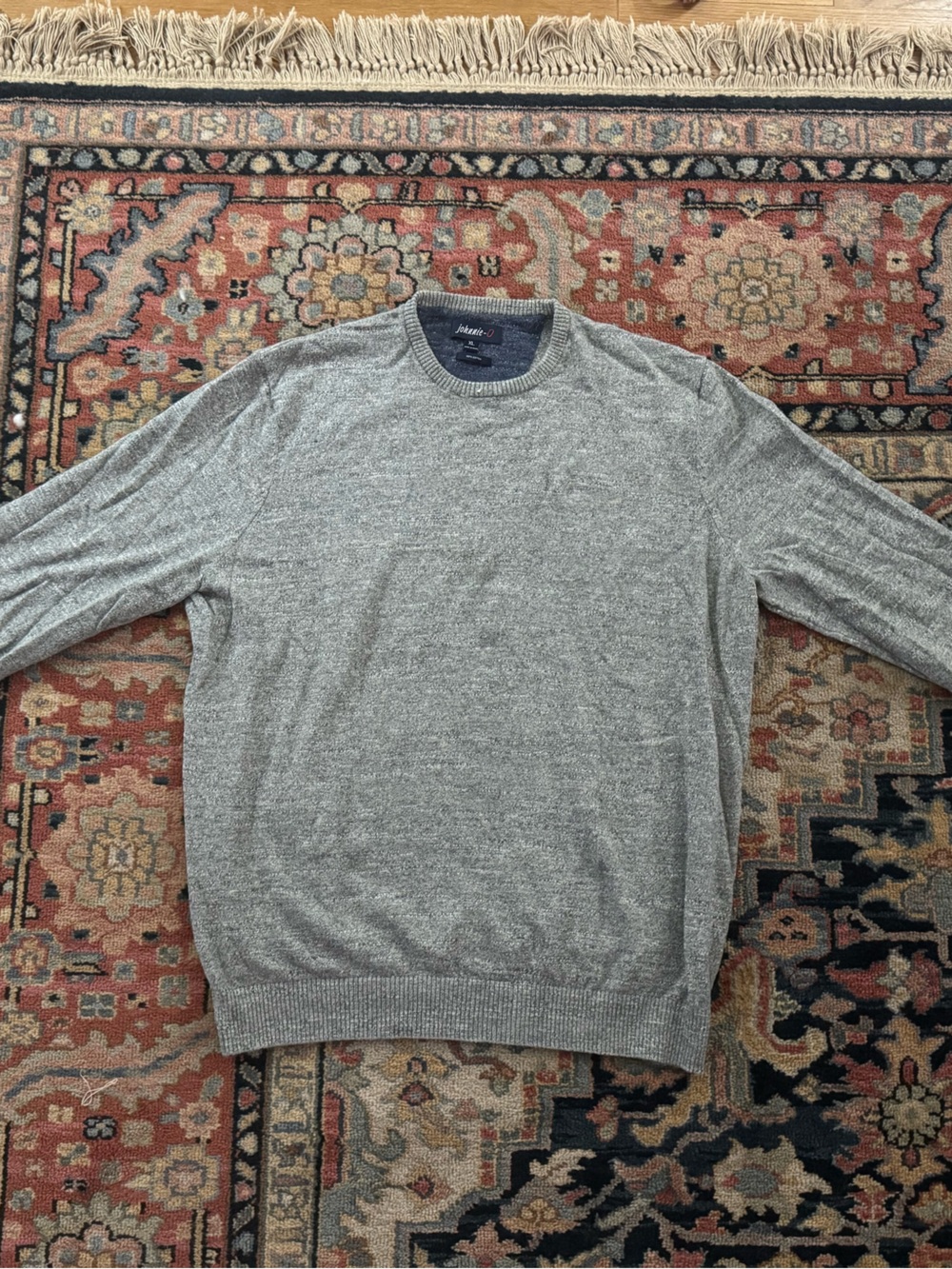 johnnie-O Gray Crewneck Sweater - Light Heather